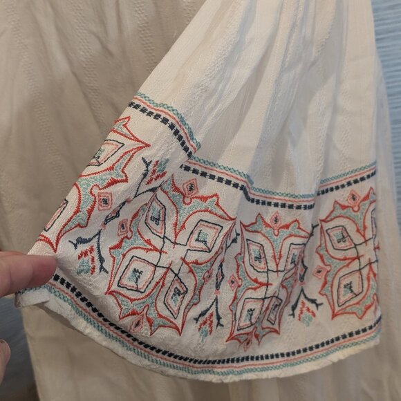 Ava & Viv fully lined white boho dress with embroidered sleeves - Size 3X - Picture 3 of 7